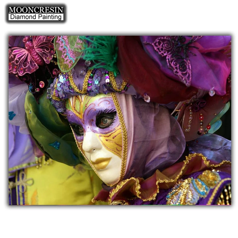 

Diy Diamond Painting Cross Stitch Woman Wearing Makeup Hat Needlework Diamond Embroidery Full Round Mosaic Decoration Resin Kits