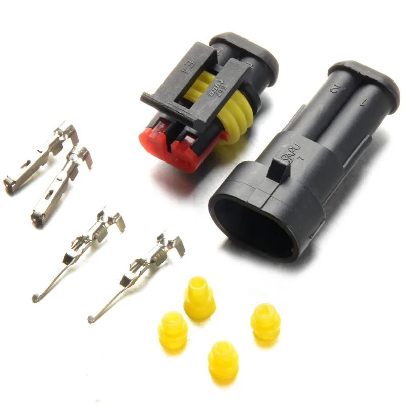 

10x 2Pin Way Sealed Waterproof Electrical Wire Connector Plug Car Auto Kits P0.05