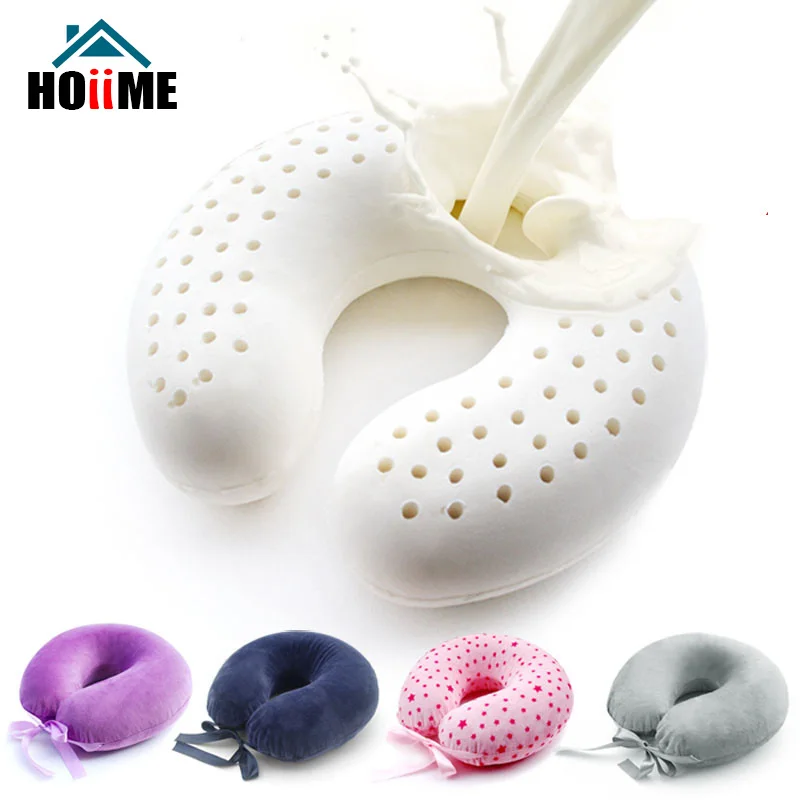 

Hoiime Natural Latex Massage Memory Pillow Soft U Shape Neck Pillow Car Flight Travel Soft Nursing Cushion Neck Headrest