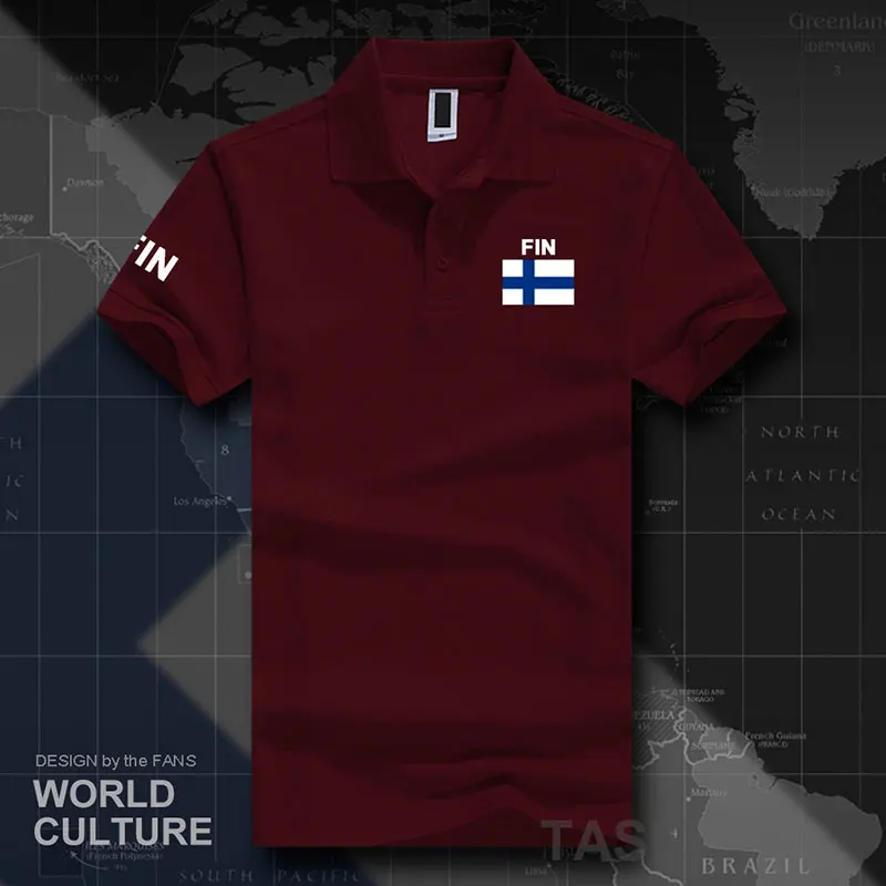 Финские мужские рубашки поло с коротким рукавом, белые бренды, с принтом для страны, хлопок, с флагом сборной страны, новинка, финский Финн Фин Фи Суоми - Цвет: polo-Maroon