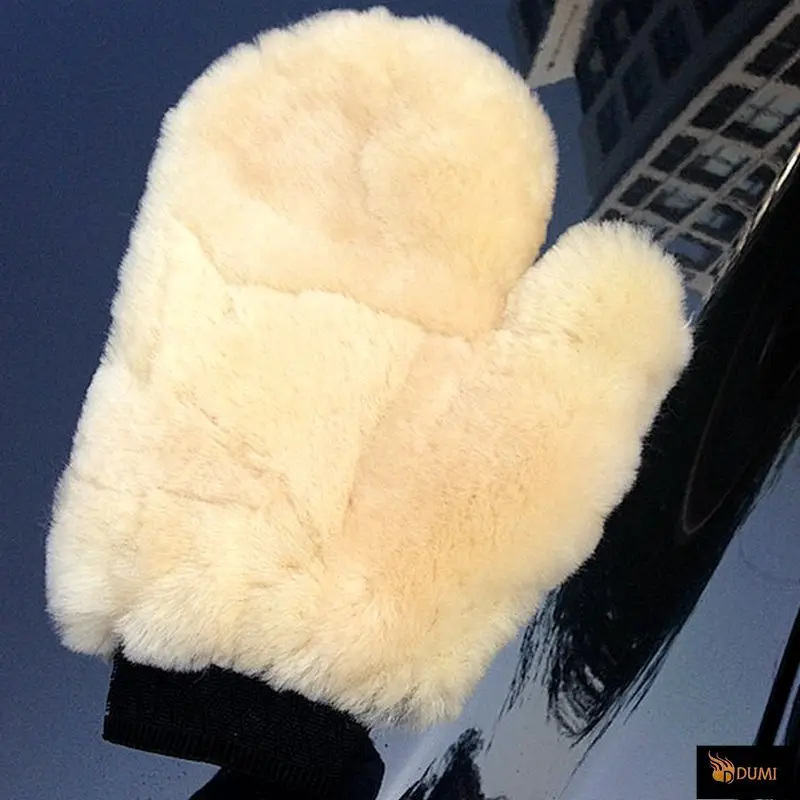 Patchwork Sheepskin Car Cleaning Glove Wool Car Wash Mitt Wheel Bumper