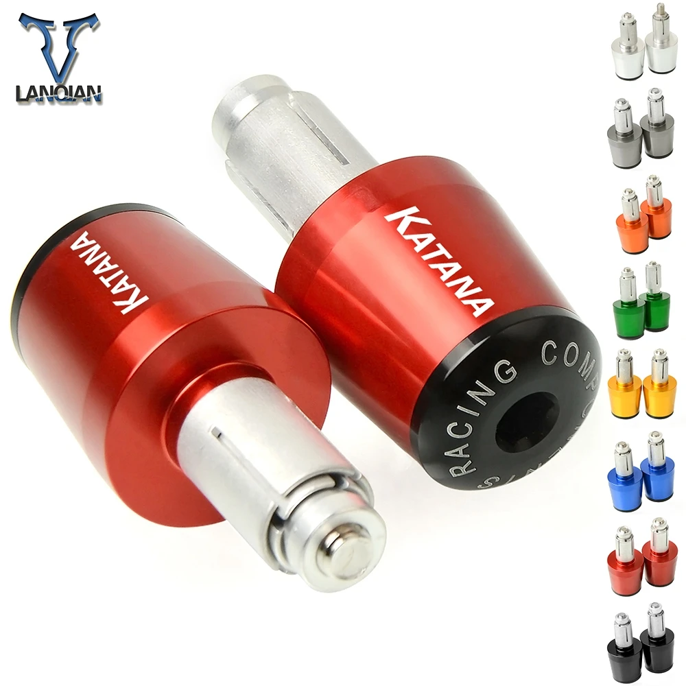 

Motorcycle Handle Bar End Grips Cap Handlebar Gear Balanced Plug Slider CNC For SUZUKI KATANA GSX1100F 1991 1992 1993 600 750