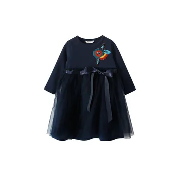 

Korean New 2018 Autumn Winter Girl Dress Cotton Wool Gauze Kids Cute Dress Children Sweet Dress Baby Princess Dress Floral,#3123