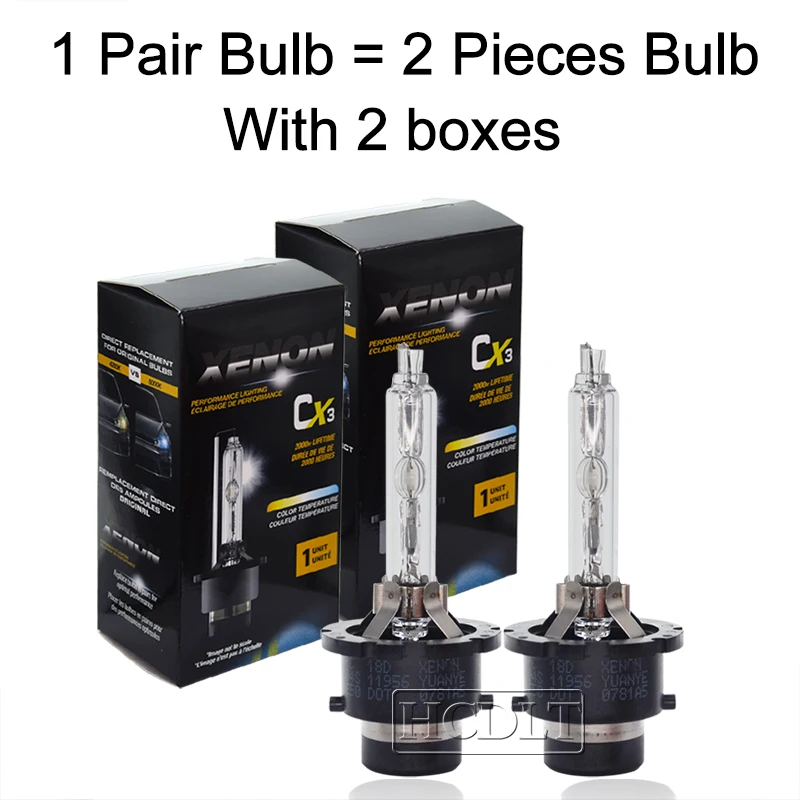 HCDLT 2PCS D2S Xenon 55W HID Bulb 3000K 4300K 5000K 6000K 8000K D4S Car Headlights 35W Xenon D2R D4R Auto Replacement Headlamp (9)