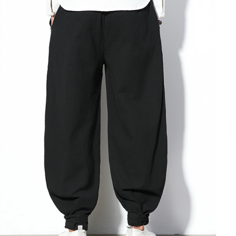 New Mens Pants Cotton Linen Harem Pants Men Jogger Pants Male Trousers Chinese Traditional Cloths Belts Plus Size 5XL Loose Mid New Mens Pants Cotton Linen Harem Pants Men Jogger Pants Male Trousers Chinese Traditional Cloths Belts Plus Size 5XL Loose Mid