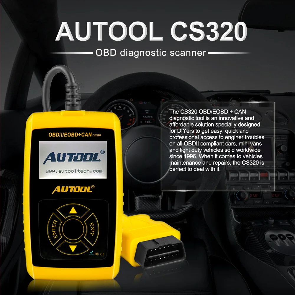 Original AUTOOL CS320 OBD/EOBD Engine Fault Code Reader Car Diagnosis Scan Automotive Tool