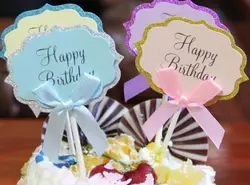 Творческий 5 шт./компл. бабочкой с днем рождения милый торт вставьте карту флаг брак очарование душ пользу для свадьбы День рождения