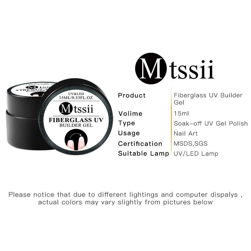 Mtssii 15 мл поливинилхлорид для наращивания ногтей, растягивающийся гель из стекловолокна, прозрачный лак для ногтей акриловой формы для ногтей