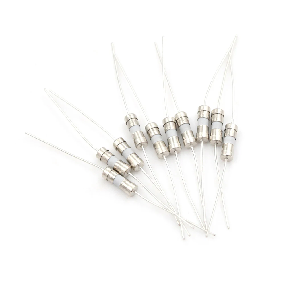 

10pcs/lot Ceramic slow delay 0.5A 3.15A 6.3A 250V fuse tube with line 3.6 x 10mm Slow Blow / Axial