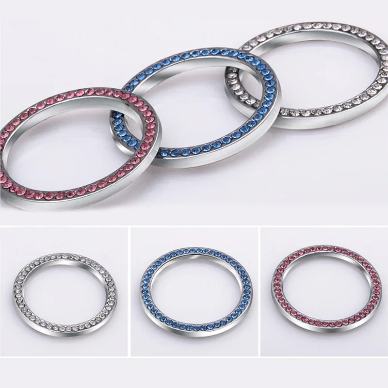 

Car Styling Ignition Switch Protective decoration luxury Silver Diamond Ring decorative circle Auto Interior Accessories