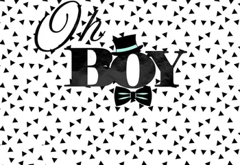 

custom oh boy baby shower birthday triangle photo studio background High quality Computer print party backdrops