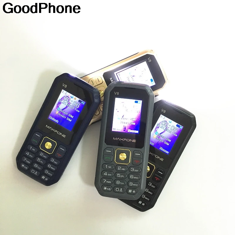 

V8 Dual Sim Cards Old Man Phone 2000mAh Battery Support Russian Arabic Keyboard FM MP3 MP4 Strong Torch GSM 2G Feature Phone