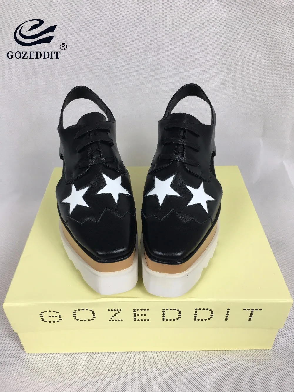 GOZEDDIT/женские модные босоножки на платформе Туфли оксфорды толстой подошве
