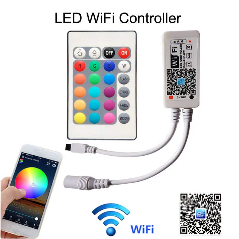 Wifi Светодиодная лента светильник SMD 2835 RGB лента DC12V водонепроницаемая лента диод гибкий и wifi контроллер адаптер питания комплект