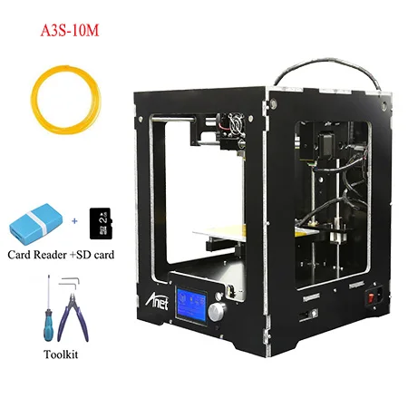 Anet A3S Высокое разрешение 3d принтер для продажи Полностью Собранный металлический 3d принтер машина большой размер 150*150*150 мм Impressora 3d - Цвет: A3S-10M