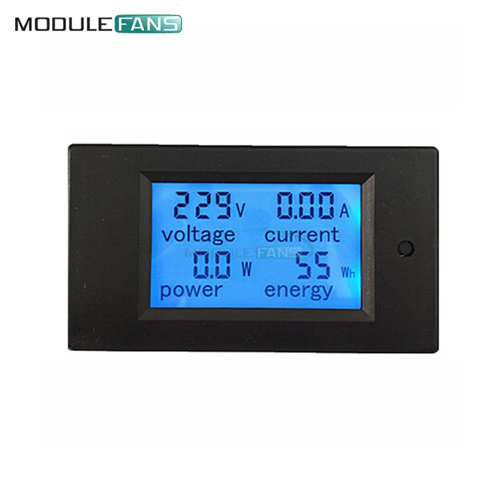 

Max 20A AC 80-260V Digital LCD Voltmeter Ammeter Panel Power Energy Meter Blue Backlight Dual Measuring AC Voltage Current