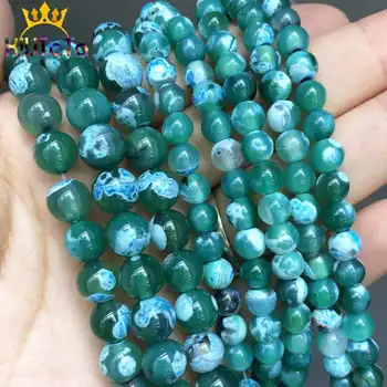 

Natural Stone Green Fire Agates Beads Round Loose Spacer Bead 6/8/10mm For Jewelry Making Diy Bracelet Necklace 15''Strand/Inch