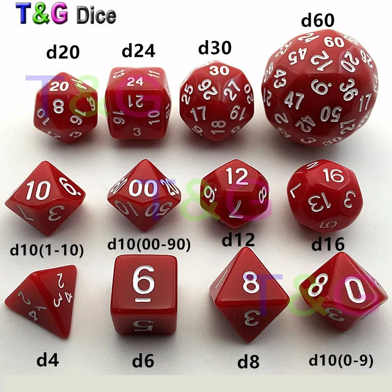 12 шт набор кубиков с цифрами с сумкой T& G высокое качество 3 цвета d4 d6 d8 3xd10 d12 d16 d20 d24 d30 d60 для dnd для ролевых игр игры
