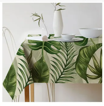 

Tablecloth Rectangular Pastoral style Table cloth Tropical Plants Printed Table&Sofa Linens Elegant Table Cover Tischdecke