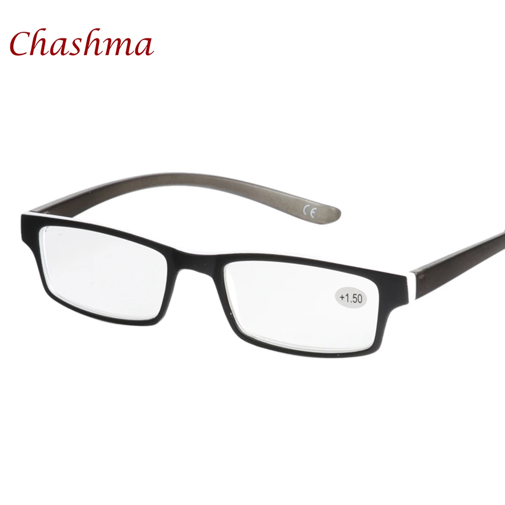 Chashma брендовые дизайнерские линзы gafas de lectura lentes opticos hombre женские очки длинные дужки очки для чтения мужские с Чехол - Цвет оправы: Black frame