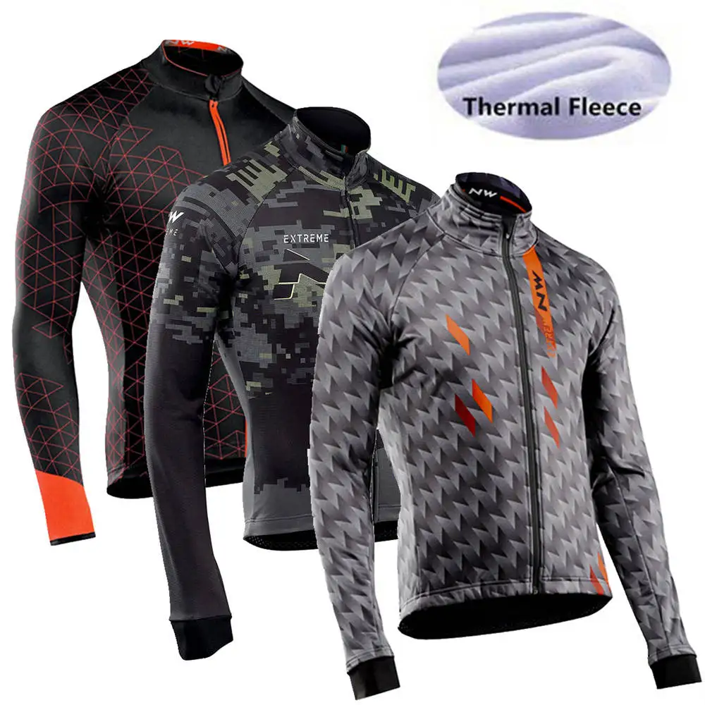 

2018 Men Winter Thermal Fleece Long Sleeve Cycling Jersey Clothing Mountain Road Outdoor Triathlon Wear Bicycle Clothes Bike