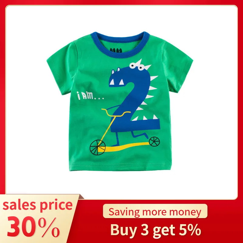 Buy 3 get 5% I AM 2 Shirt Short Sleeves for The Boy I am 4 Boy Tops 2019 Kid T Shirts Summer Cotton Children Kids Girl T-Shirts