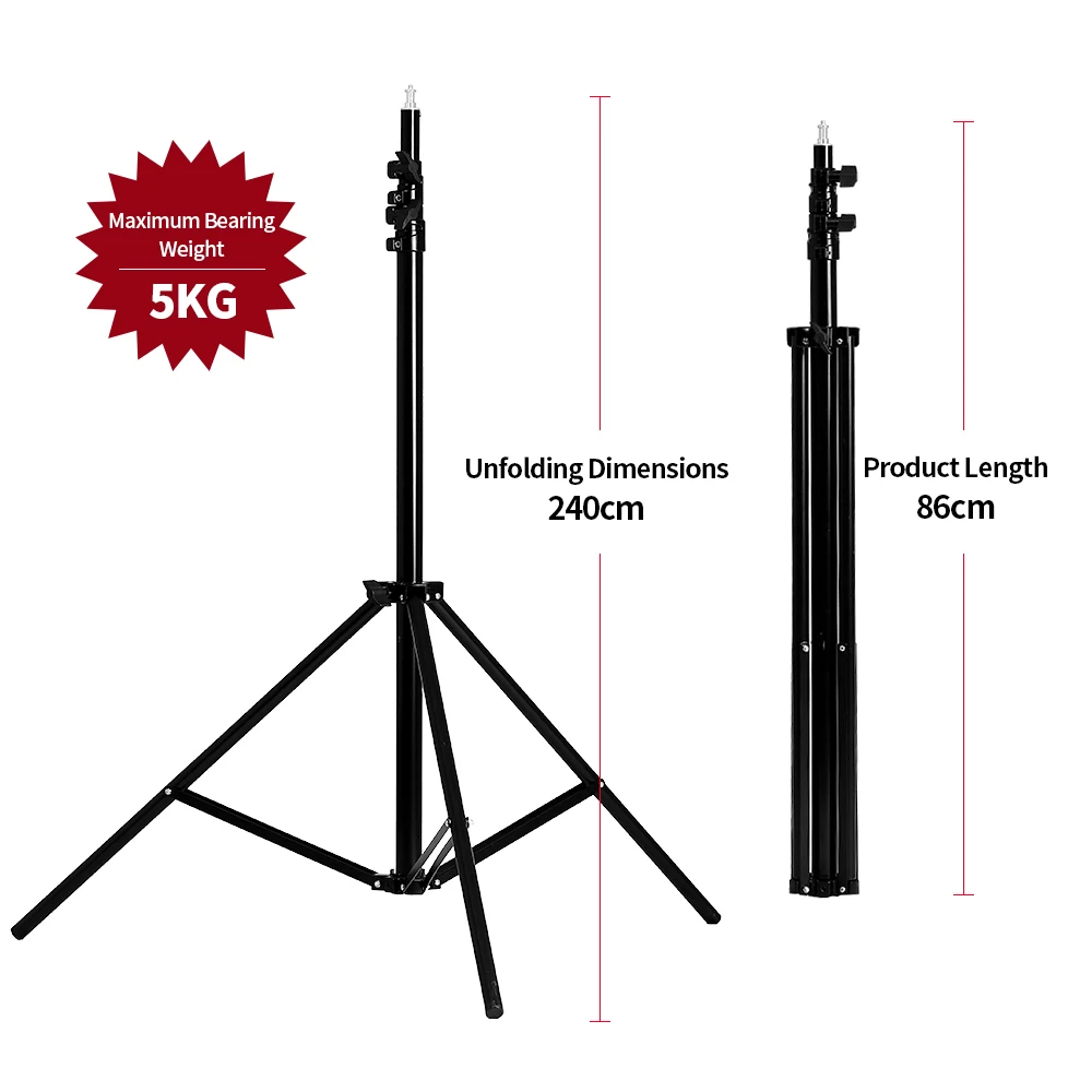 

2.8m/9.2ft 1/4 head Thicken Light Stand Support Tripod for Photo Studio Lighting Softbox Umbrella Flash