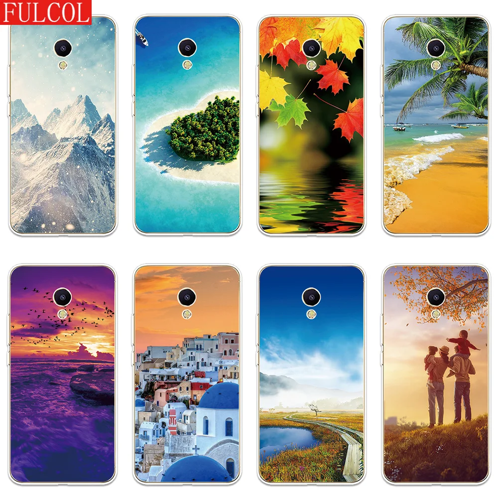 

Silicone Case For Meizu M3 M5 M6 NTOE M3S M5S M5C M6S M6T Cover Sunset Beach Scenery Patterned Soft Shell Phone Case
