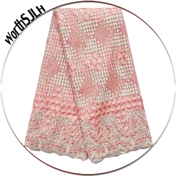 

Best Selling African Lace Fabric Magenta Nigeria 2019 Net French Lace Material Swiss Tulle Peach Lace Fabric For African Parties