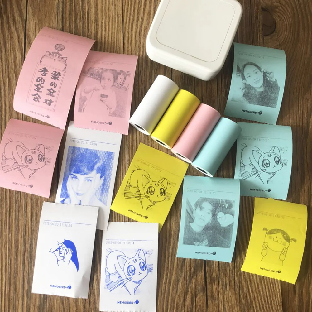 

4 Pcs/set Colorful Portable Photo Self Adhesive Accessories Square Roll Paste Supermarket Printing Paper Durable Thermal Sticker