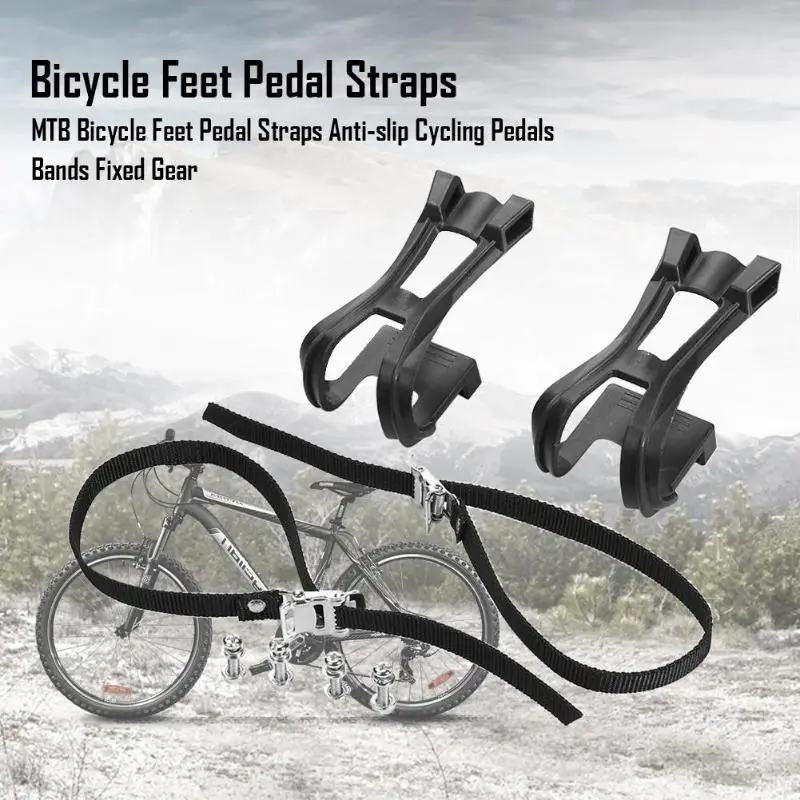 

MTB Road Bike Bicycle Feet Pedal Straps Anti-slip Cycling Road Bike Fixed Gear Feet Set With Straps Dog Mouth Sets Fixed Cage