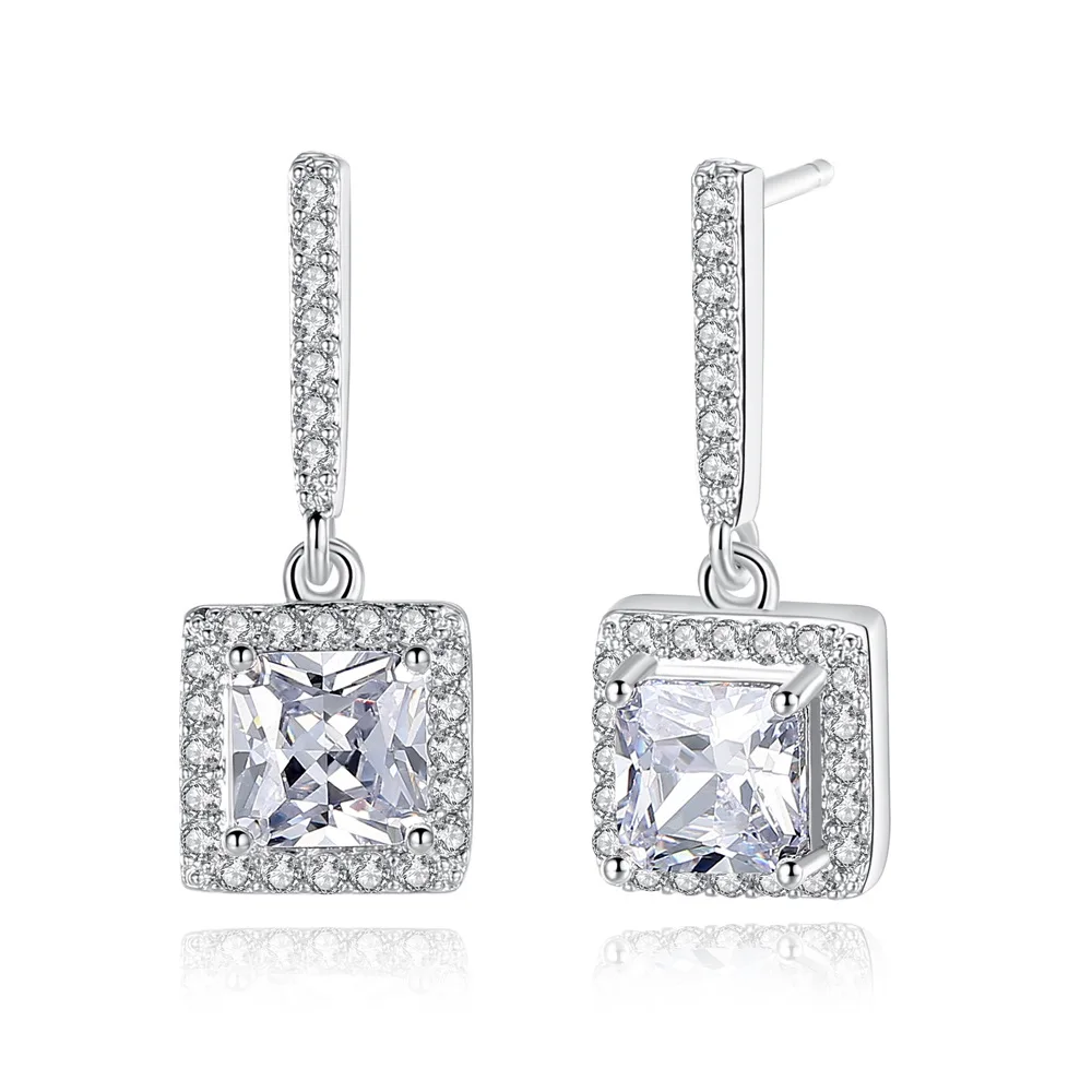

Korean Square Earrings Long Simple Stud Earrings for Women Girl Female Lady Birthday Gift Present