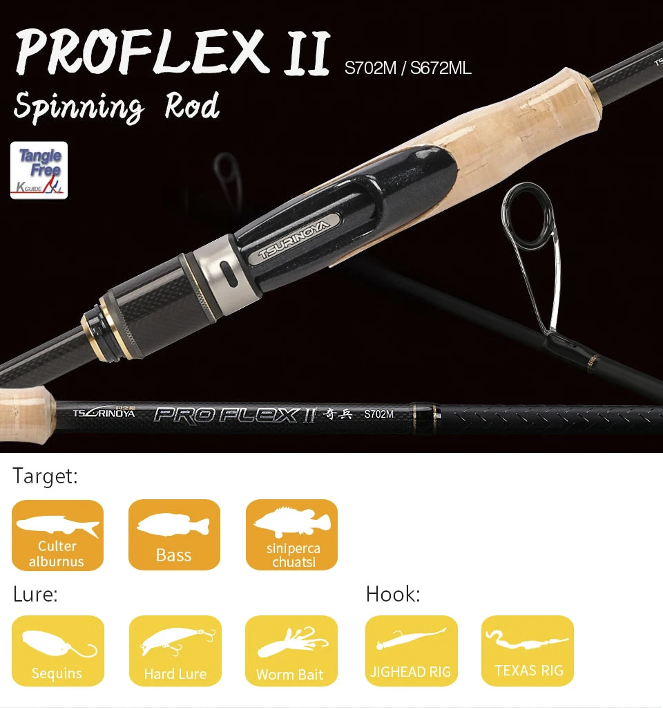 TSURINOYA для рыбалки приманка стержень PROFLEX II 2,12 м/2,03 м спиннинг Fuji интимные аксессуары ML/m мощность углерода бас