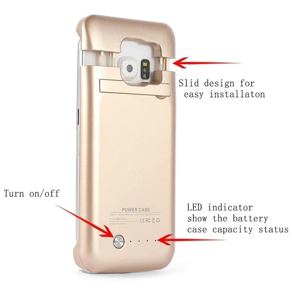 External Backup Portable Power Bank Pack Charger Adapt Battery Case Cover For Samsung Galaxy S7 S7edge with USB cable