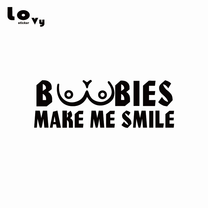 Boobies Make Me Smile виниловая забавная наклейка для автомобилей слова автомобильная