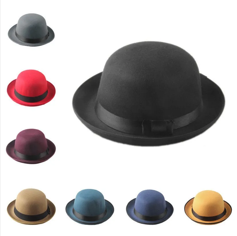 LYQZ Europe Style Retro Bowler Hat for Ladies Summer Crimping Sunhats Yarn Hats Banquet Basin Caps LYQZ Europe Style Retro Bowler Hat for Ladies Summer Crimping Sunhats Yarn Hats Banquet Basin Caps