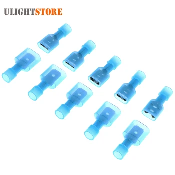 

50pcs Nylon Terminator Set 16-14 AWG Blue Fully Insulated Wire Cable Connector Male and Female Electrical Crimp Terminal