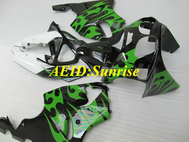 Обтекатель мотоцикла комплект для KAWASAKI Ninja ZX7R 96 99 00 03 ZX 7R 1996 2000 2003 ABS Зеленый Белый