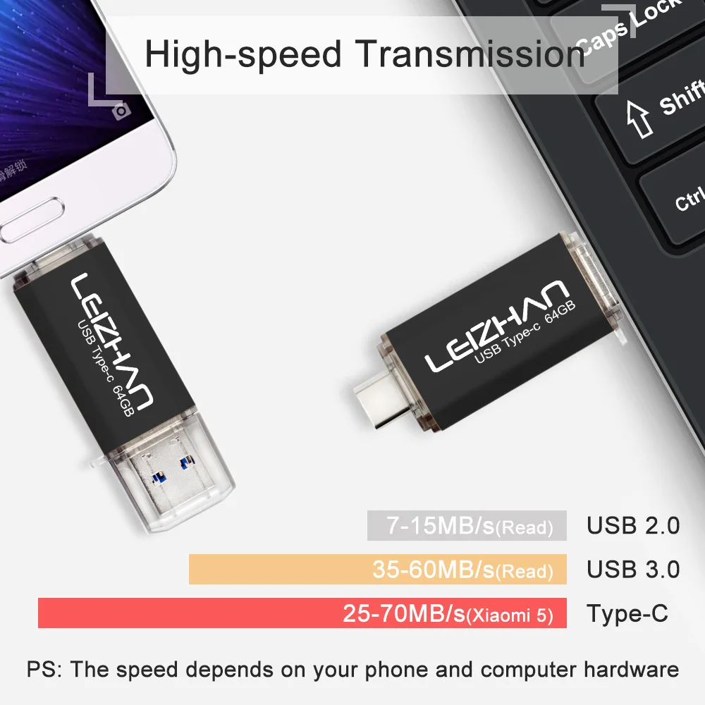 USB флеш-накопитель LEIZHAN type C, 256 ГБ, фото-карта, 128 ГБ, 64 ГБ, 32 ГБ, 16 ГБ, для samsung Galaxy S10, S9, S8/huawei, P30, P20, USB C, флешка