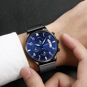 

Mens Wrist Watch Stainless Steel Luxury Military Analog Sport Quartz orologi uomo montre homme 2019 luxe de marque horloge man