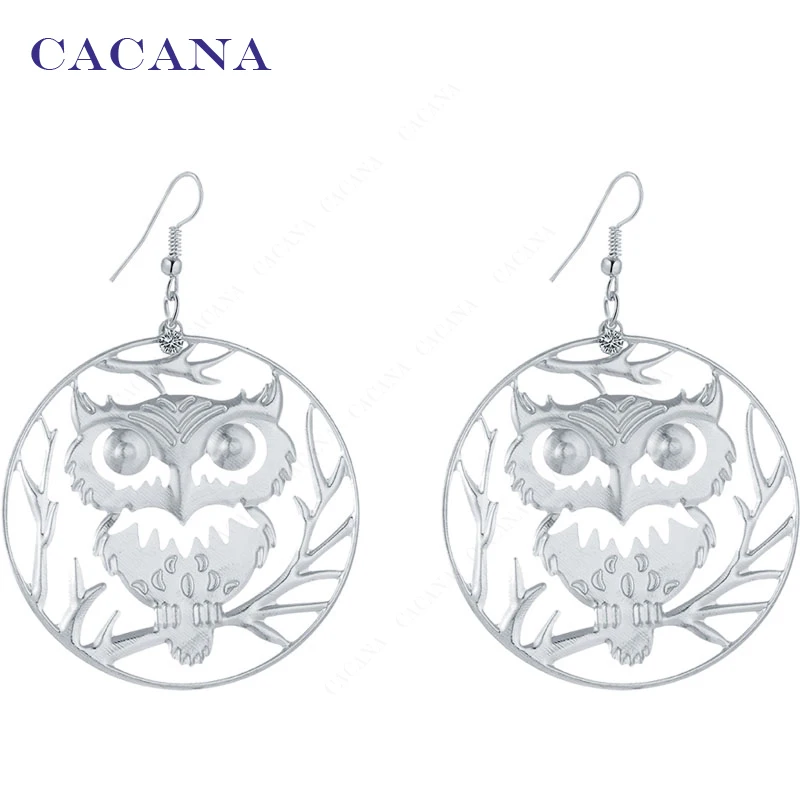 CACANA Earrings Dangle Long Earrings For Women Owl On The Branch Bijouterie Hot Sale No.A443