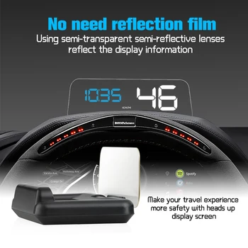 

Car HUD HD OBD2 Projector Head Up Display Digital Speedometer OBDII Windshield Projector Stereo Imaging 8 Display Mode HUD