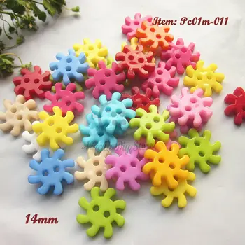 

120pcs 14mm mixed color sun sunflower windmill buttons 2 holes diy decorative buttons craft scrapbooking accessories wholesale