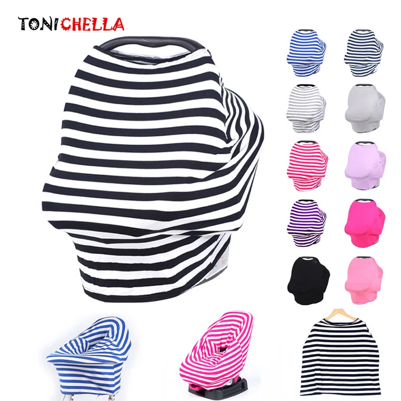 MultiUse doux infantile respirant châle allaitement couverture d'allaitement couverture confortable emmaillotage auvent couverture de siège de voiture T0894