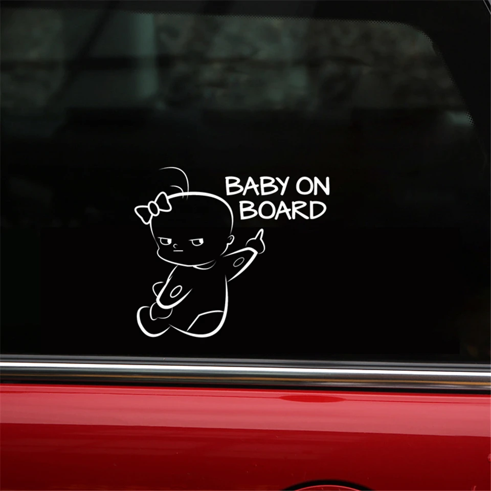 Car Creative Sticker BABY ON BOARD Funny Vinyl Car Sticker Warning Sign Decal Car-styling Fashion Sticker for All Car 1614.1CM 4