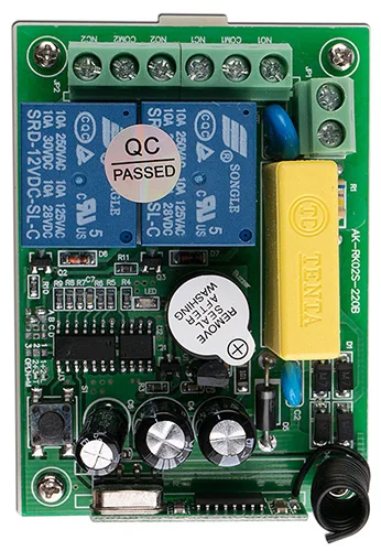 Беспроводной пульт дистанционного управления выключатель света 10A релейный выход радио AC 220 V 2CH 2 CH приемник модуль+ ремень пряжка передатчик - Цвет: Черный