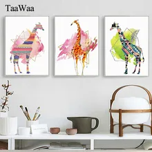 TAAWAA Giraffe Animals Canvas Painting Abstract Poster and Print On Canvas Decorative Pictures For Kids Room Nursery Home Decor