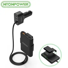 NTONPOWER 5 портов USB QC 3,0 Автомобильное зарядное устройство с 1,8 м удлинитель с Съемный зажим для мобильного телефона планшет gps автомобиль-зарядное устройство