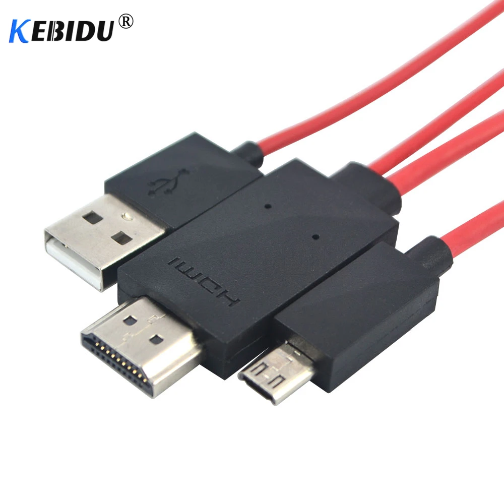 Kebidu 2 м микро USB к HDMI 11Pin HD аудио кабель адаптер зарядное устройство для samsung Galaxy i9300 S4 i9500 S5 i9600 MHL