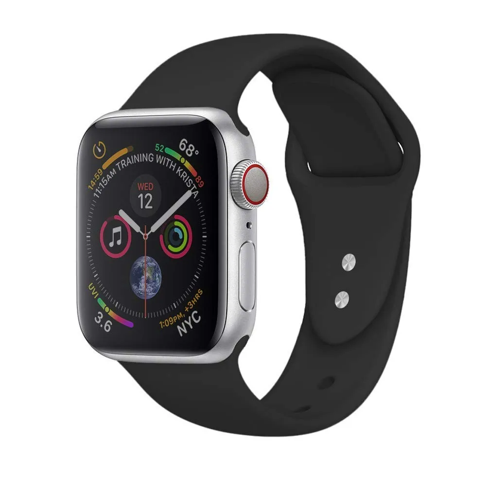 Силиконовый ремешок для Apple Watch 38 мм 42 мм 40 мм 44 мм запасной ремешок для спортивных часов резиновый браслет для iWatch серии 5 4 3 2 1 ремешок для часов